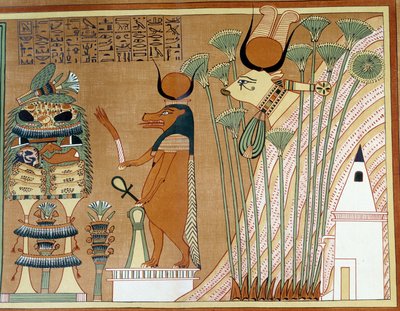 纸莎草纸中的 "Thoueris "和 "Hathor"。学院与底比斯的阿尼纸莎草纸相似 作者 埃及第19王朝