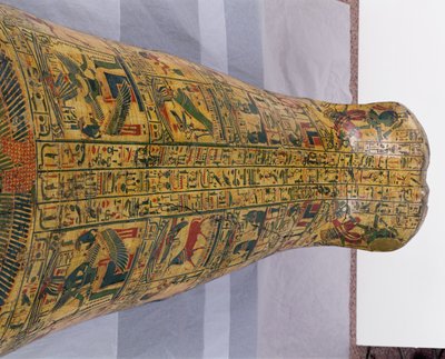 Detail of the outer coffin lid of the mummy of Nesyamun, possibly found at Deir El-Bahri, New Kingdom, c.1100 BC (painted wood) 作者 埃及第20王朝