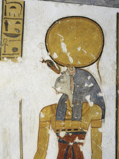 埃及、底比斯、卢克索、帝王谷、Mentuherkhepeshef 王子墓、猫头女神巴斯特的壁画，第 20 王朝 作者 埃及第20王朝