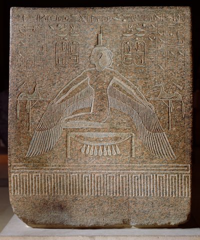 Isis Pterophor，来自拉美西斯三世（公元前1854-1153）的石棺，来自新王国国王谷（粉红色花岗岩）的坟墓 作者 埃及第20王朝