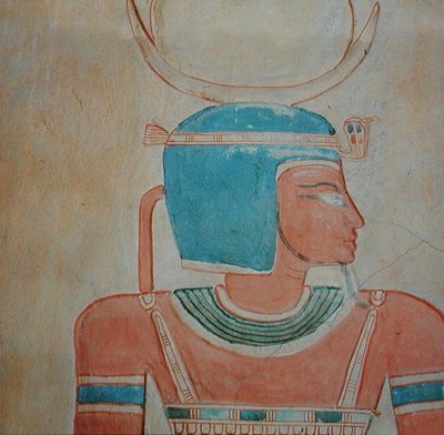 来自Khaemwaset II王子墓的神Shepes，拉美西斯三世的儿子（公元前187-1156）新王国（绘石灰石） 作者 埃及第20王朝