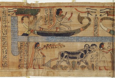 祭司Aha-Mer的死亡之书的细节描绘了一个三重中间期（纸莎草纸）和一个农场 作者 埃及第21王朝