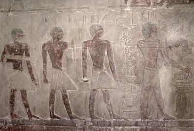 来自古代王国Mastaba教堂南墙的工匠（壁画） 作者 埃及第五王朝