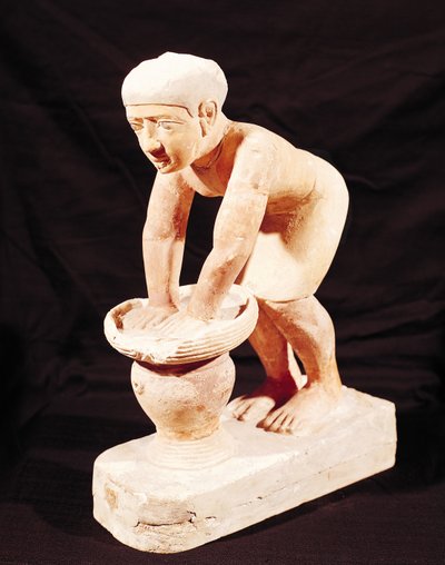 做啤酒的一个人的模型，从Saqqara，古老的王国 作者 埃及第五王朝
