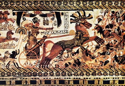 描绘战斗场景的埃及古墓壁画 作者 Egyptian Egyptian