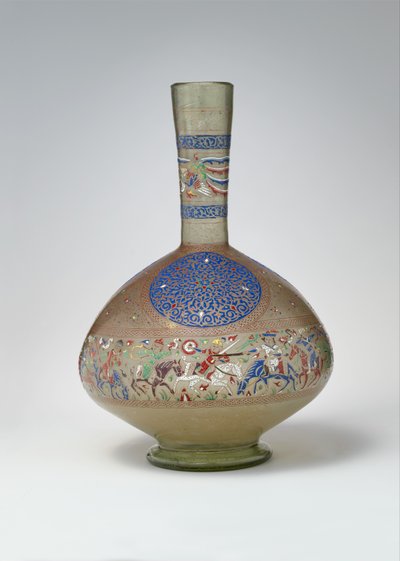 珐琅彩和镀金瓶，约1270-99（玻璃）。 作者 埃及学派