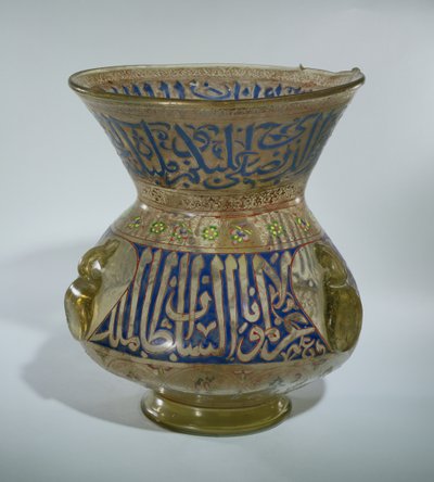 清真寺灯以al Malik al Nasu Muhammad的名义，c.1300-1340（珐琅玻璃） 作者 Egyptian School