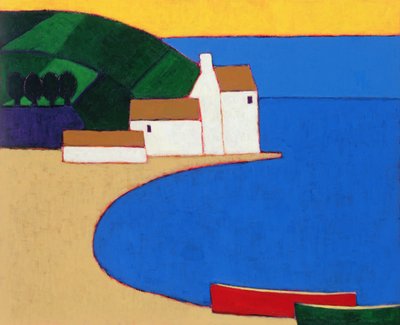 布列塔尼南部海湾，2004年（纸上丙烯酸） 作者 Eithne当代艺术家多恩