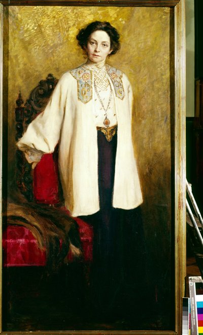 演员 Vera Komissarjevskaia (Komissarzhevskaya) (1864-1910) 的肖像。叶卡捷琳娜-谢尔盖耶夫娜-扎鲁德娜娅-卡沃斯（1862-1918 年）的绘画，纸上水彩，1906 年。国家中央 A.Bakhrushin 剧院博物馆，莫斯科。 作者 叶卡捷琳娜·谢尔盖耶夫娜·扎鲁德纳亚·卡沃斯