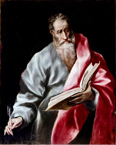 托莱多大教堂的传教士："圣马太" 多米尼克斯-西奥托科普洛斯（Dit El Greco）（1541-1614）1602-1605太阳的绘画。100x76厘米 托莱多，大教堂 作者 埃尔·格列柯