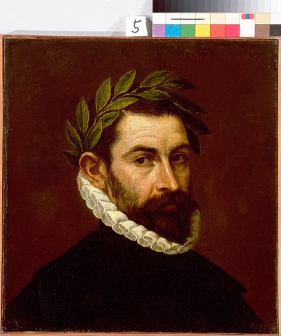 "Portrait du poet Alonso de Ercilla y Zuniga (1533-1594)" Peinture de Domenikos Theotokopoulos dit El Greco (1540-1614) 1576-1578 Dim.44.3x41.5 厘米 圣彼得堡冬宫博物馆 作者 埃尔·格列柯