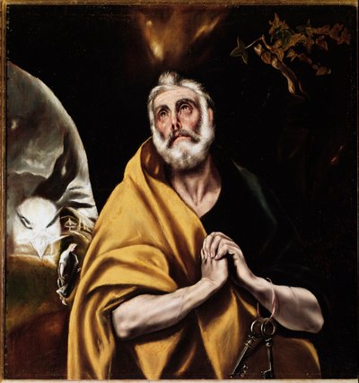 The Tears of Saint Peter (oil on canvas, c.1594-1604) 作者 埃尔·格列柯