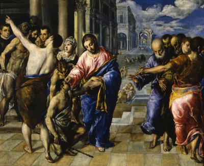 耶稣医治瞎子c。 1573 作者 El Greco