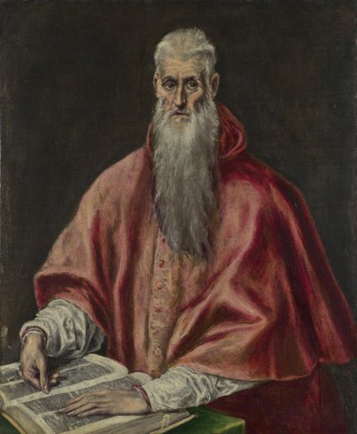 圣杰罗姆（Saint Jerome）作为红衣主教，15901600 作者 埃尔·格列柯