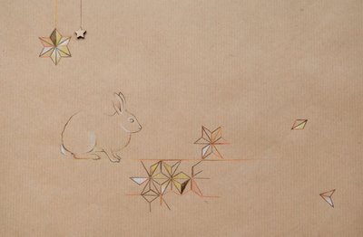 散落》，2014 年（纸上铅笔和混合媒介） 作者 埃莉诺·格拉夫顿