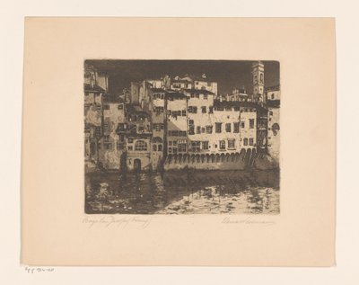 Borgo San Jacopo（佛罗伦萨）（物体上的原始标题） 作者 Elena Wissmann（艺术家签名）