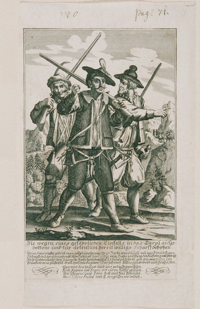 1703 年蒂罗尔保卫战：沙夫神枪手 作者 埃里亚斯·贝克（Elias Baeck）