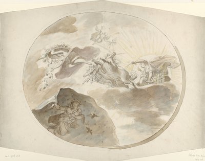 极光驱走黑夜的天花板画设计 作者 埃利亚斯·范奈梅亨（可能）