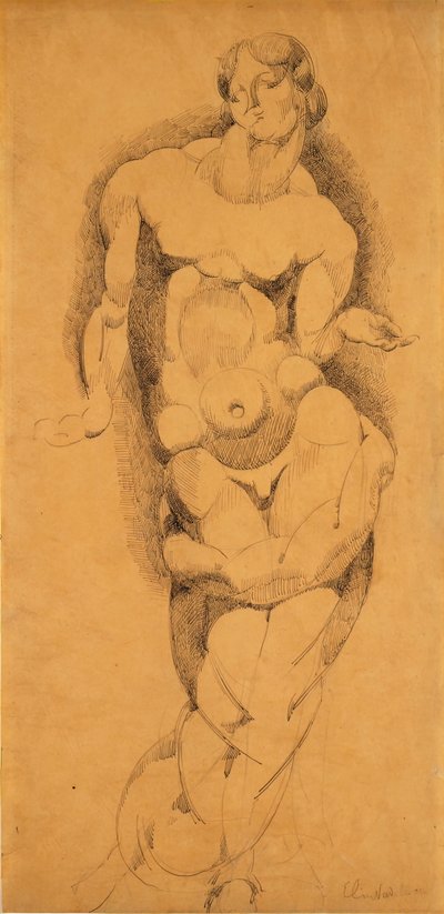 站立的男性裸体，约1909年。 作者 埃利·纳德尔曼