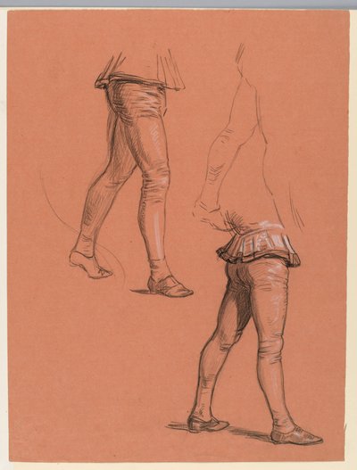素描，盛装人物的细节，约 1885 年 作者 伊莱休·维德