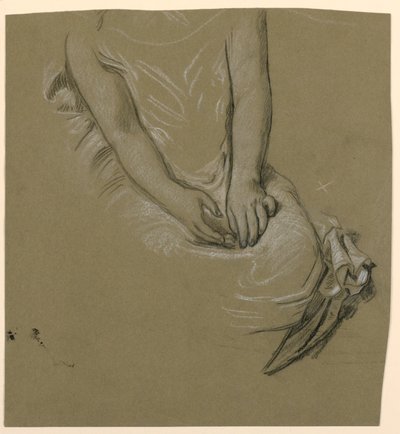 素描，女性躯干研究，约 1885 年 作者 伊莱休·维德