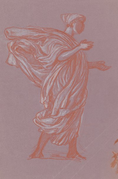 站立图，c.1872-77（紫色纸上的蜡笔） 作者 伊莱休·维德