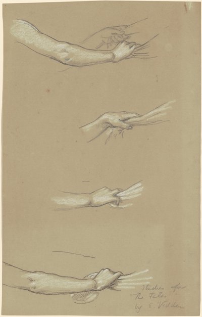 命运聚集在星空》的研究，约1884-1887年。 作者 Elihu Vedder