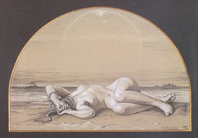 死去的美杜莎（纸上粉笔画） 作者 伊莱休·维德