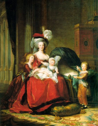 玛丽·安托瓦内特（Marie Antoinette）和她的孩子们，1787年。 作者 伊丽莎白·路易丝·维吉·勒布朗