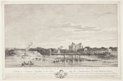 Udsigt over Chateau de Madrid og Pavillon de Bagatelle（巴黎附近的马德里城堡和巴加泰尔亭的景观） 作者 让·米歇尔·莫罗