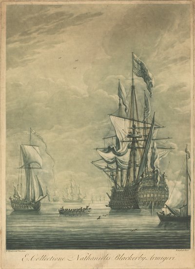 来自纳撒尼尔-布莱克比收藏的航运场景，1720年代。 作者 伊丽莎·科卡尔