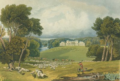 Holkham Hall，诺福克的视图，由Robert Havell（1769-1832）1818（彩色雕刻）刻 作者 伊丽莎白布莱克威尔