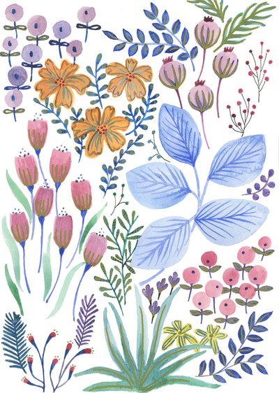 春暖花开》，2017 年（水彩画） 作者 伊丽莎白·里德