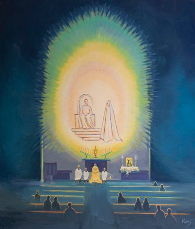 Novena和Benediction就像是一个庄严的“派对”，邀请天上的客人参加，2002年（船上放油） 作者 伊丽莎白王