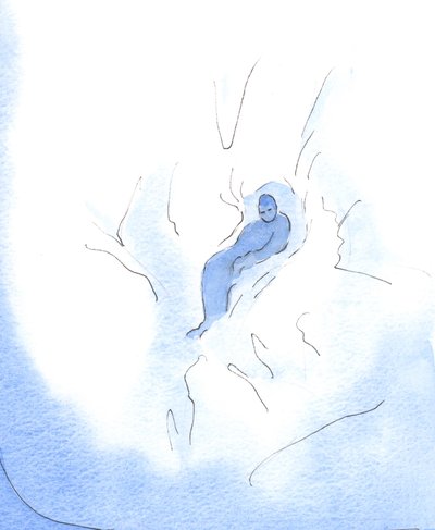 当一个孩子在雪地里玩耍后休息时，我可以在上帝的怀抱中休息，每当我信任他时，2003年（纸上写有w - c） 作者 伊丽莎白王