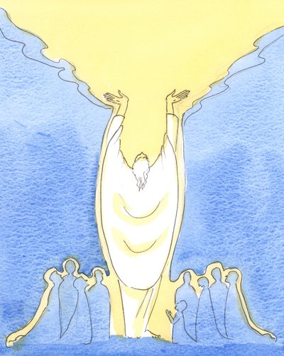 因为耶稣基督是神，也是人，所以在弥撒中出现在我们中间（2003年，纸上水） 作者 伊丽莎白王