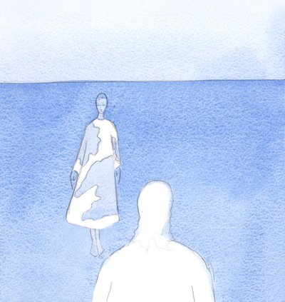 基督向我展示了美丽的“成衣”上的污渍，这是我的灵魂，2000年（纸上写有水） 作者 伊丽莎白王