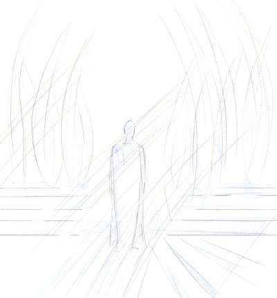 基督站在我面前，被天使包围。他说：“我们向那些尊敬我的人致敬”，2001年（纸上w - c） 作者 伊丽莎白王
