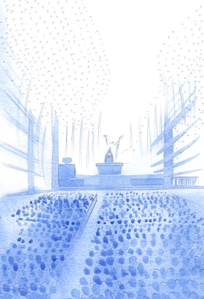 在群众的圣洁牺牲期间，基督在天地子民中与天父恳求，2002年（纸上写有w - c） 作者 伊丽莎白王