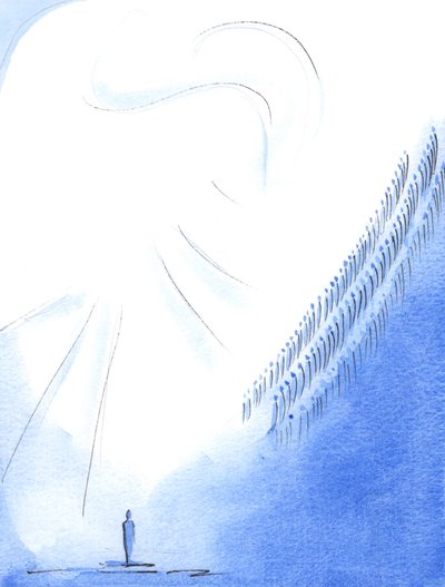 每次我们祈祷“圣洁，圣洁，圣洁的主”时，我们都会与在2003年“天堂”中表达同样赞美的圣徒和天使一同表达我们的声音（w - c在纸上） 作者 伊丽莎白王