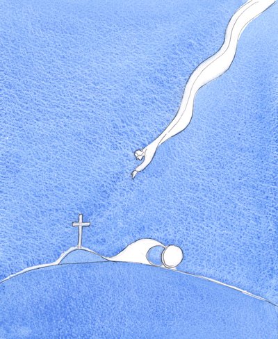 神子降世为人，分享他的神力、生命、智慧和喜悦，2005 年（纸面水彩画） 作者 伊丽莎白王