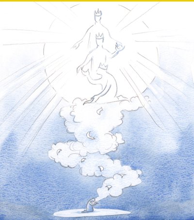 我们对他人的祈祷像在香云上升起的香云升上天堂，献给三位一体的上帝，上面写着我们亲爱的所有人的名字，2000年（纸上写有w - c） 作者 伊丽莎白王