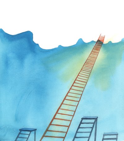 基督教之路就像通往天堂的阶梯，2005 年（纸上水彩画） 作者 伊丽莎白王