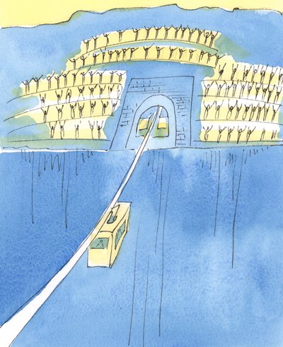 从生到死的旅程就像乘坐缆车在两座山峰之间，2004年（纸上写有w - c） 作者 伊丽莎白王