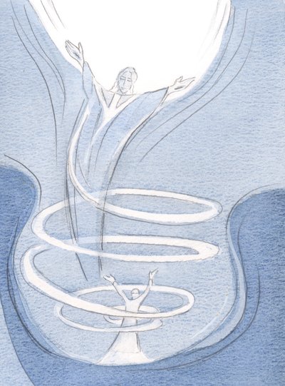 借着祈祷和pen悔而为上帝的爱而掏空的灵魂是耶稣的“家”，耶稣的赞美源于父，2000年（纸上有字） 作者 伊丽莎白王