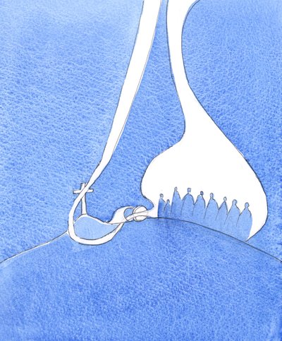 我们可以说，神人耶稣来到人间是为了建立教会，2005 年（纸上水彩画） 作者 伊丽莎白王