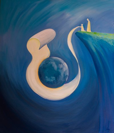 当我们以基督的名义祈祷时，我们的祈祷可以覆盖整个世界，2000年（船上有油） 作者 伊丽莎白王