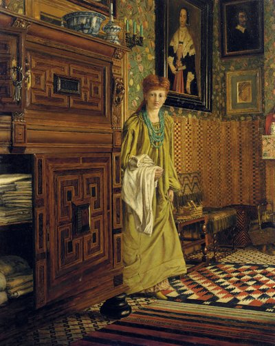 劳拉（Alura-Tadema）夫人劳拉（Laura）的画像，可能进入摄政公园的Townshend House的荷兰室，1873年 作者 艾伦·高斯（Ellen Gosse）