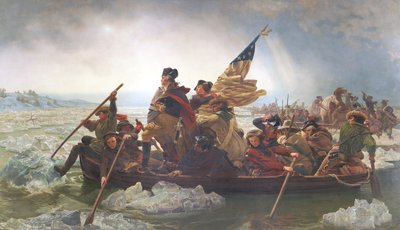 华盛顿穿越特拉华州; 1776年圣诞节; 19世纪末期（油画） 作者 洛伊兹之后的伊曼纽尔·戈特利布