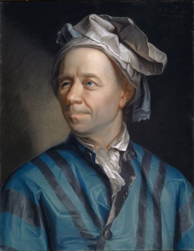 数学家Leonhard Euler 1707-1783的肖像，1753年。 作者 伊曼纽尔·汉德曼
